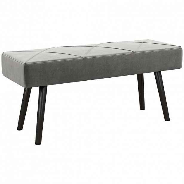 HOMCOM LÁVKA s X-vzorem, ve vzhledu sametu, nosnost až 120 kg, šedá