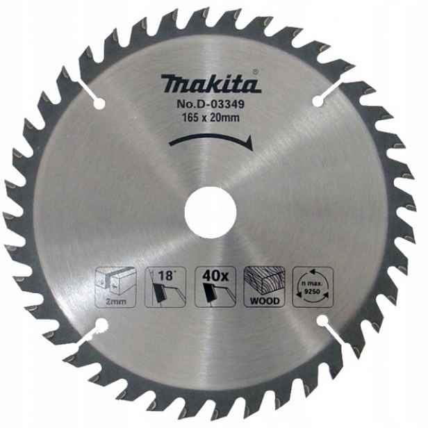 Makita Kotouč na dřevo a nábytkové desky 165 x 20 40 zubů