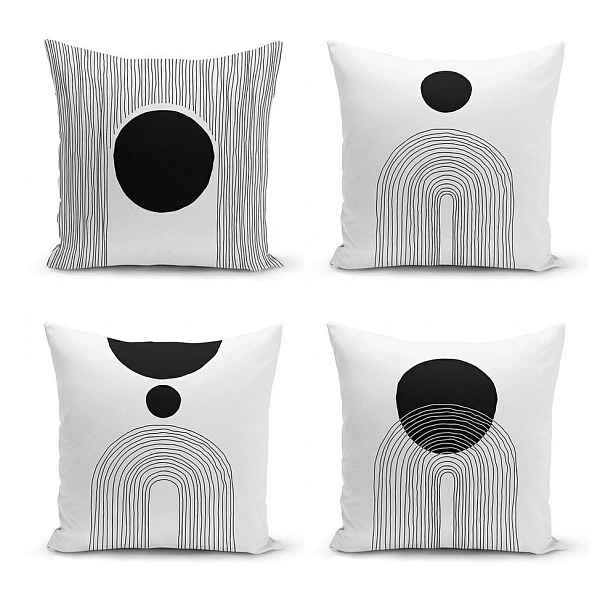 Povlaky na polštáře v sadě 4 ks 43x43 cm Simple Arch – Minimalist Cushion Covers