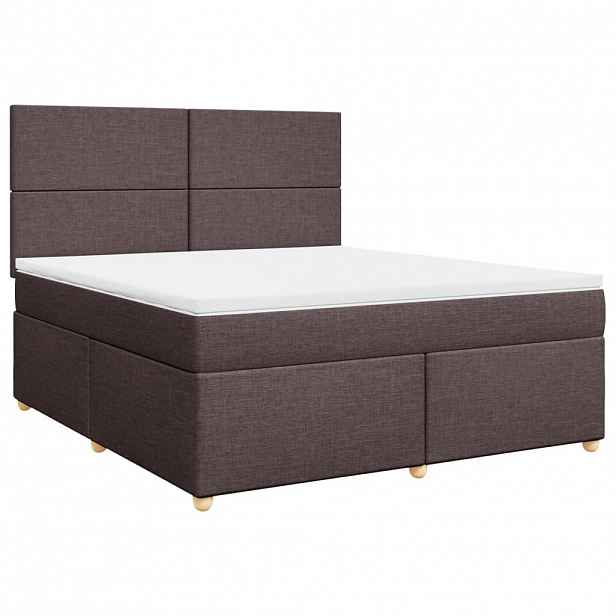 vidaXL Box spring postel s matrací tmavě hnědá 180x200 cm textil