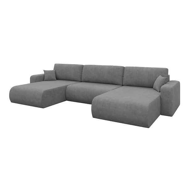 ALTDECOR SEDACÍ SOUPRAVA DO U s funkcí spaní a úložným prostorem BERY-U 377x193x88 šedá velur