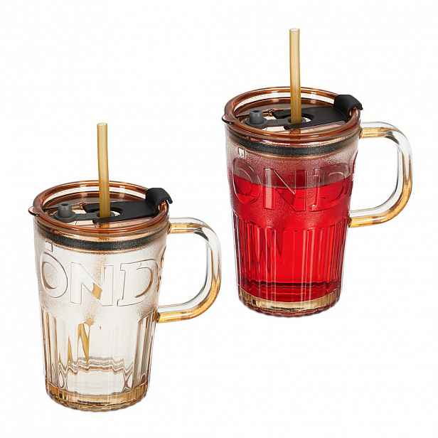 Relaxdays SKLENICE světle hnědá 2-ks-Set 450 ml