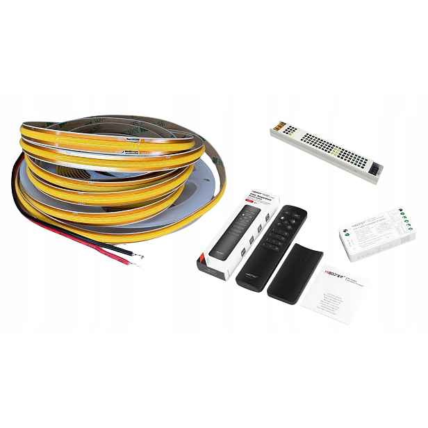 Sada 5 m Led pásek Cob free cut neutrální s dálkovým ovládáním, napájecí zdroj freecut