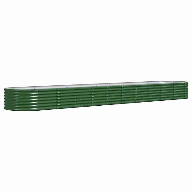 vidaXL Vyvýšený záhon pozinkovaná ocel 440x80x36 cm zelený