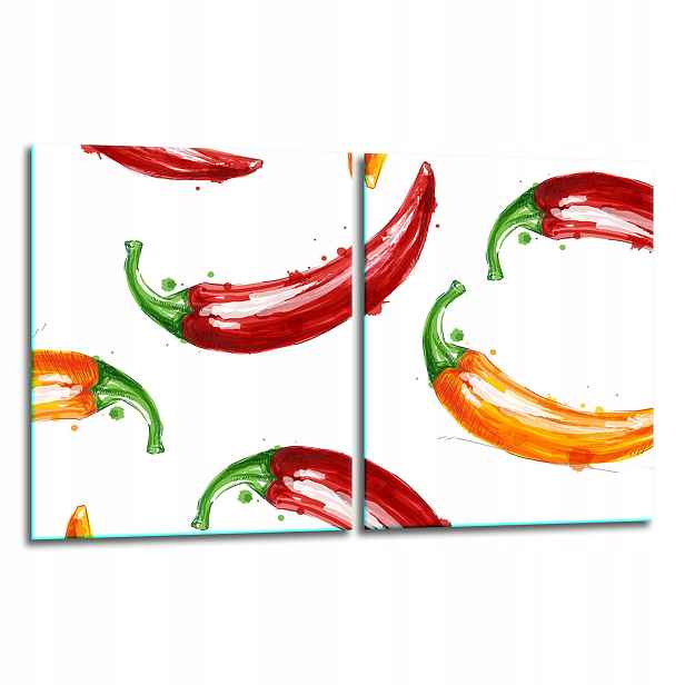 7v1 2x Skleněná Ochranná Deska Na Sporák 40x52 Paprika