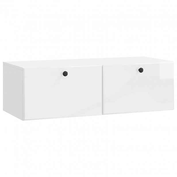 vidaXL Nástěnná TV skříň 98 x 41 x 30 cm Bílá s vysokým leskem