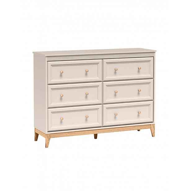 Komoda se zásuvkami Windsor W-3 kašmír 135,5 cm – klasická komoda do ložnice a obývacího pokoje