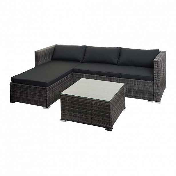 MCW POLY-RATTAN SADA Šedá, šedá