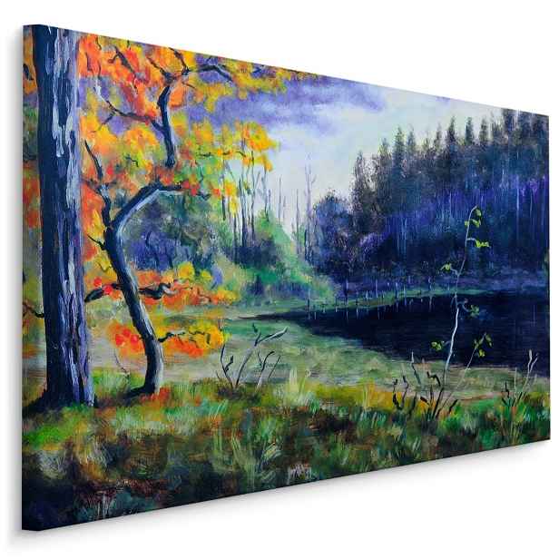Plátno Podzimní Les V Modrých Barvách Varianta: 30x20