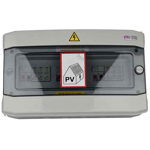 Rozvodnice pro fotovoltaiku ETI RFVE IP 65 pro 3 stringy T1+T2