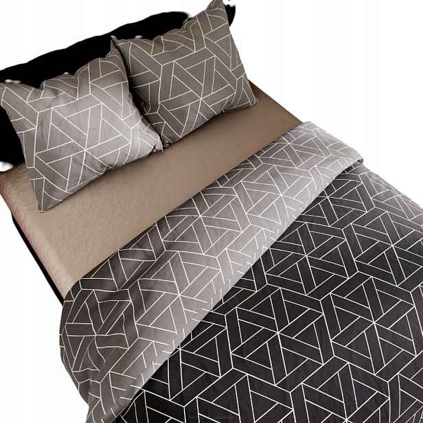 Sada povlečení ze saténové bavlny Zefira 160x200, moderní geometrie