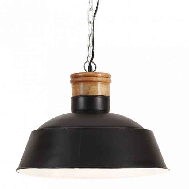 Závěsná lampa černá / mangovníkové dřevo Dekorhome 42 cm