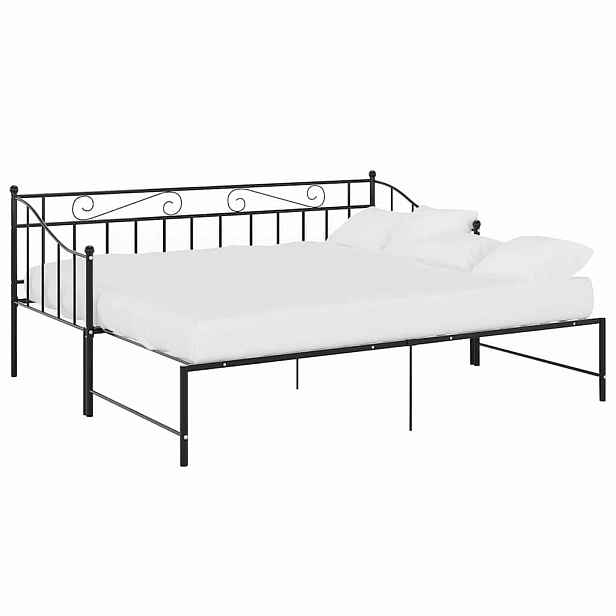 vidaXL Rám vysouvací postele/pohovky černý kovový 90 x 200 cm