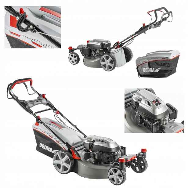 Benzínová sekačka s pojezdem a nastavením výšky sečení 51cm Dedra DED8727-51C