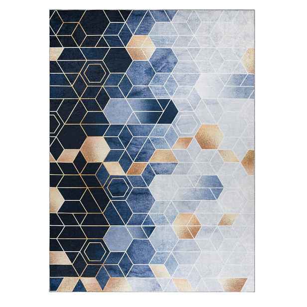 Kusový koberec ANDRE Geometric 1216, 80x150, modrá, chodba / předsíň, Dywany Łuszczów