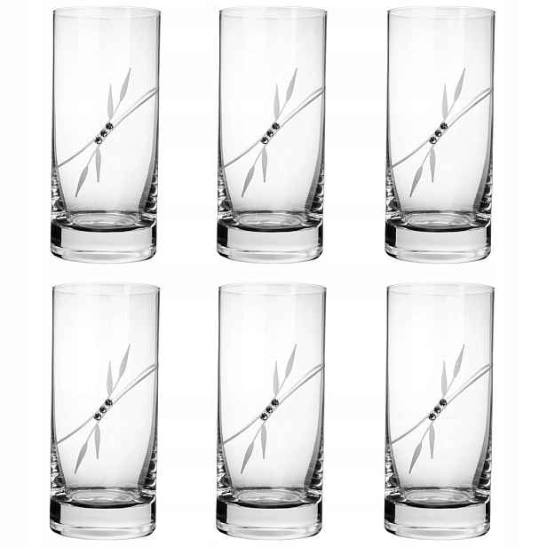 Sklenice na nealko 250 ml s krystaly Preciosa Plant 6ks