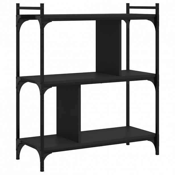 vidaXL Knihovna se 3 policemi černá 76 x 32 x 88 cm kompozitní dřevo