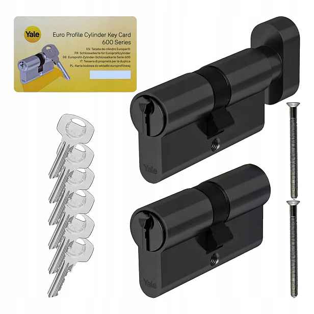 Vložka 40/30 vložka s knoflíkem G40/30 černá 6kl Yale Assa Abloy Atest 6D