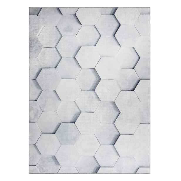 Kusový koberec ANDRE Hexagon 3D 1180, 120x170, šedá, chodba / předsíň, Dywany Łuszczów