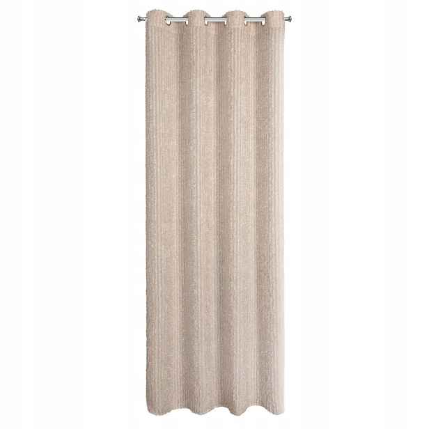 Elegantní hotový závěs Selma Eva Minge 135x250 béžová glamour mohérová nit