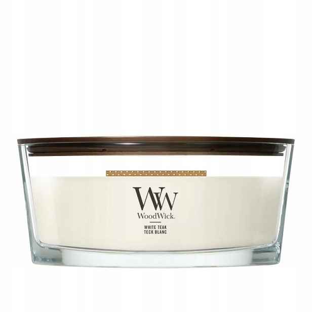 Elipsová svíčka White Teak Woodwick