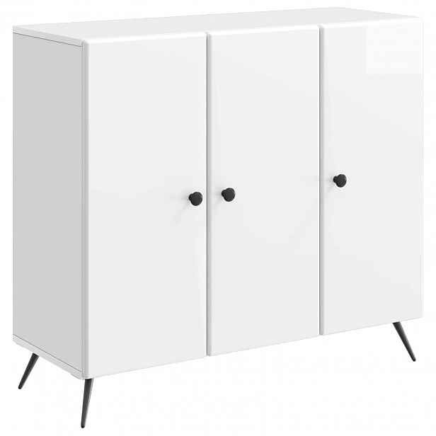 vidaXL Servírovací skříň Bílá s vysokým leskem 89 x 34,5 x 80 cm