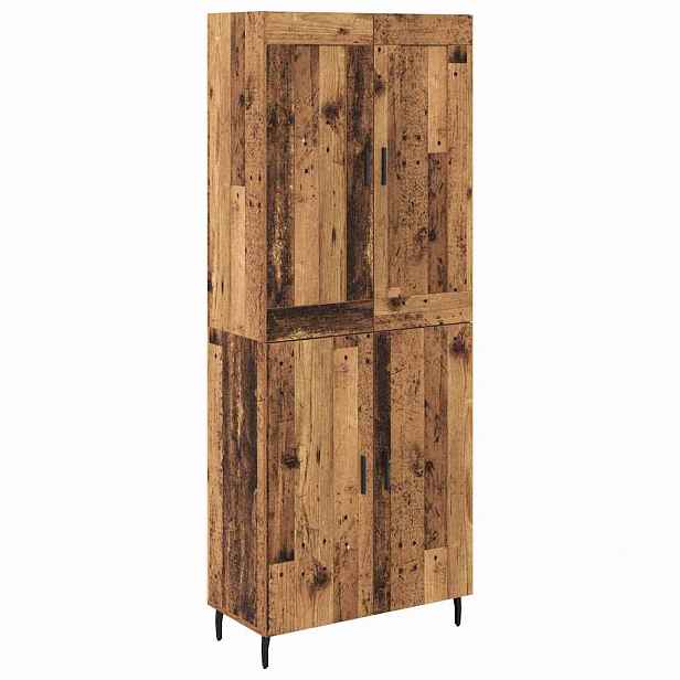 vidaXL Vysoký bufet 2 ks Staré dřevo 69,5 x 34 x 180 cm