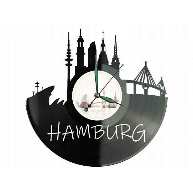 Hamburk Město Německo Nápad na Dárek Nástěnná Dekorace z vinylové desky