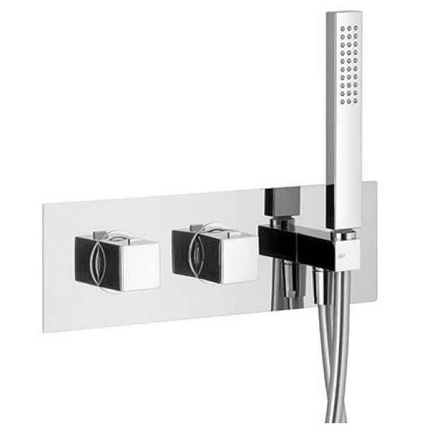 Sapho DIMY podomítková sprchová/vanová termostatická baterie s ruční sprchou, 2 výstupy,chrom