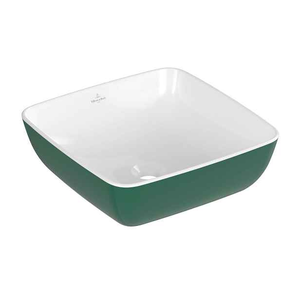 Villeroy & Boch Artis - Umyvadlo na desku, 41x41 cm, bez přepadu, bez otvoru pro baterii, Forest 417841BCS7