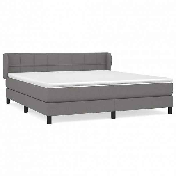 vidaXL Box spring postel s matrací tmavě šedá 160x200 cm textil