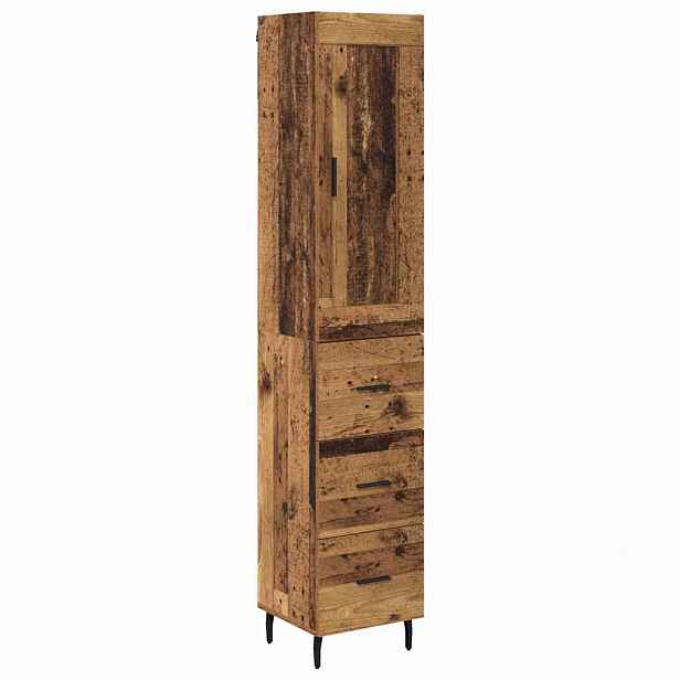 vidaXL Vysoký bufet Staré dřevo 34,5 x 34 x 180 cm Kompozitní dřevo