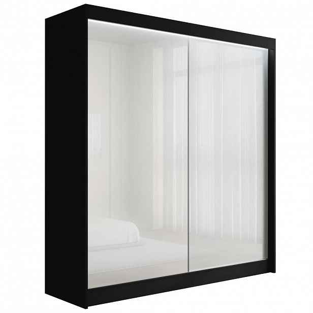 ALTDECOR ŠATNÍ SKŘÍŇ PEKA s LED – 200 cm – černá|bílá