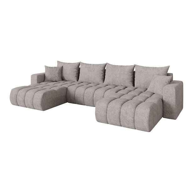 ALTDECOR SEDACÍ SOUPRAVA DO U s funkcí spaní a úložným prostorem MILA-U-v1 378x194x86 světle šedá velur