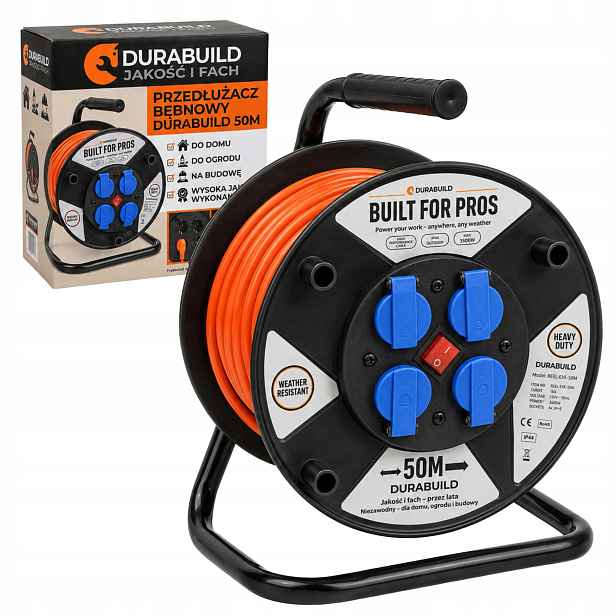 Prodlužovací Kabel Zahradní Kabel Na Bubnu 50 M IP4