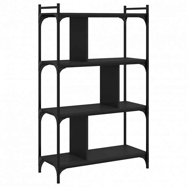 vidaXL Knihovna se 4 policemi černá 76 x 32 x 123 cm kompozitní dřevo