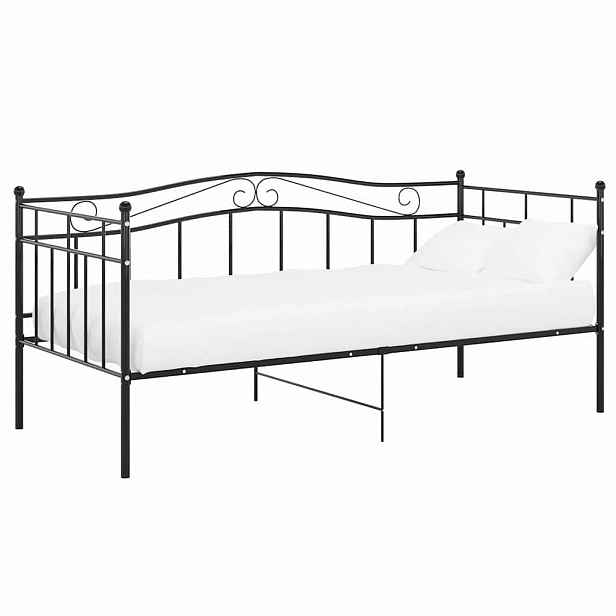 vidaXL Rám postele bez matrace černý kov 90 x 200 cm