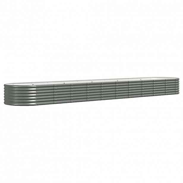vidaXL Vyvýšený záhon pozinkovaná ocel 440x80x36 cm šedý