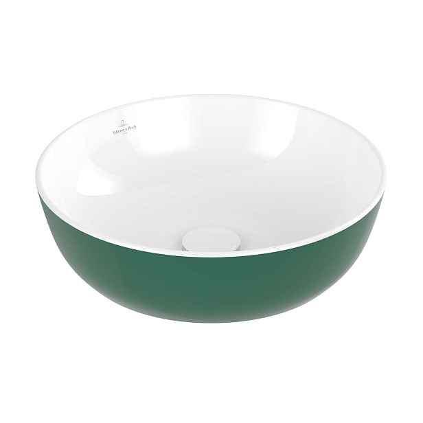 Villeroy & Boch Artis - Umyvadlo na desku, průměr 43 cm, bez přepadu, bez otvoru pro baterii, Foret 417943BCS7