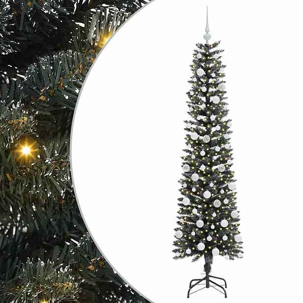vidaXL Umělý vánoční stromeček Zelená 180 cm PVC, plast a ocel