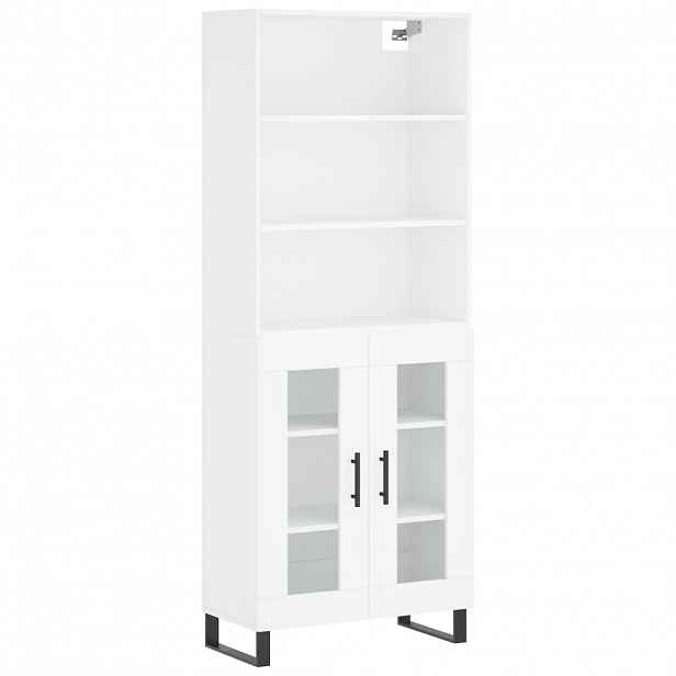 vidaXL Skříň highboard bílá 69,5 x 34 x 180 cm kompozitní dřevo