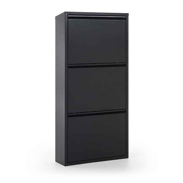 Antracitový kovový výklopný botník 50x103x15 cm Ode – Kave Home