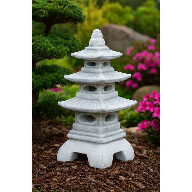Japonská pagoda Seokgatap kamenno-betonová lampa – tři patra – zahrada