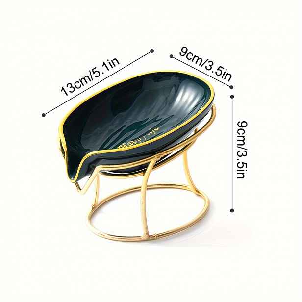 TEMU 1KS Elegantní mýdlenka z tepaného železa s oválným tvarem a odtokovým designem pro koupelnu, kuchyňský dřez - Stylový mýdlový tác s odtokem pro