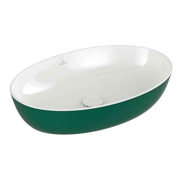 Villeroy & Boch Artis - Umyvadlo na desku, 61x41 cm, bez přepadu, bez otvoru pro baterii, Forest 419861BCS7