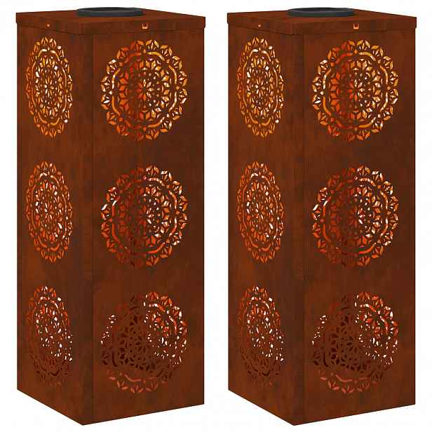 vidaXL Solární LED Cestovní Světlo 2 ks Teplá bílá 18 x 18 x 50 cm