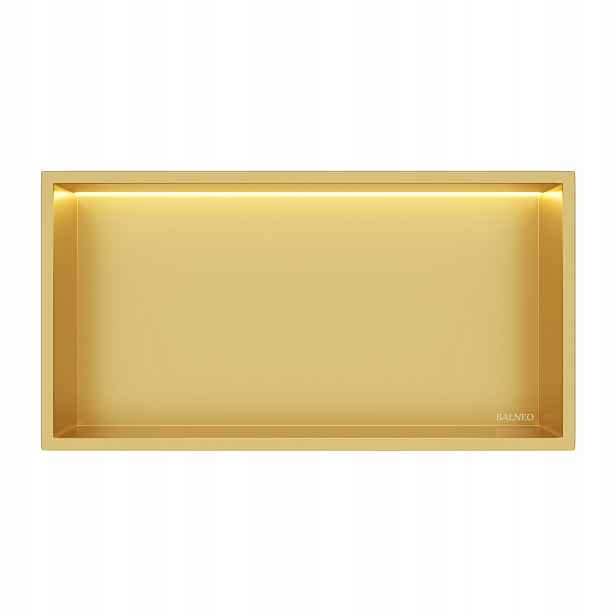 Interiérová Police S Led Osvětlením 30x60x10 cm Zlatá Wall-box One Led Balneo