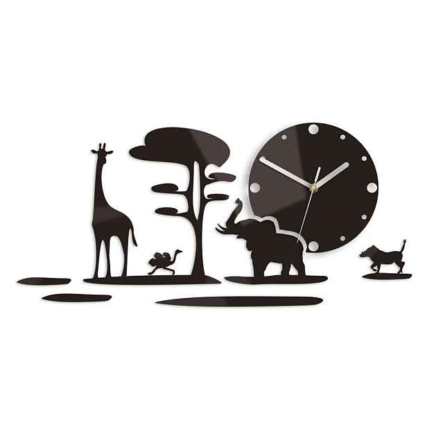 ModernClock Nástěnné hodiny Safari 60 cm černé