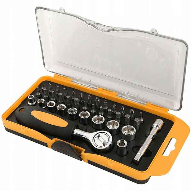 Sada Bitů A Nástavců S Příslušenstvím 38 Ks Cr-v