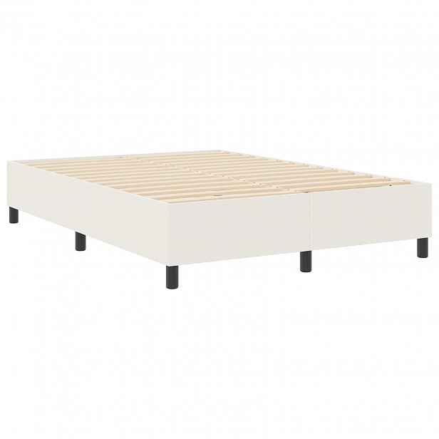 vidaXL Rám platformy Krémová 140 x 200 cm Žebrovaná látka